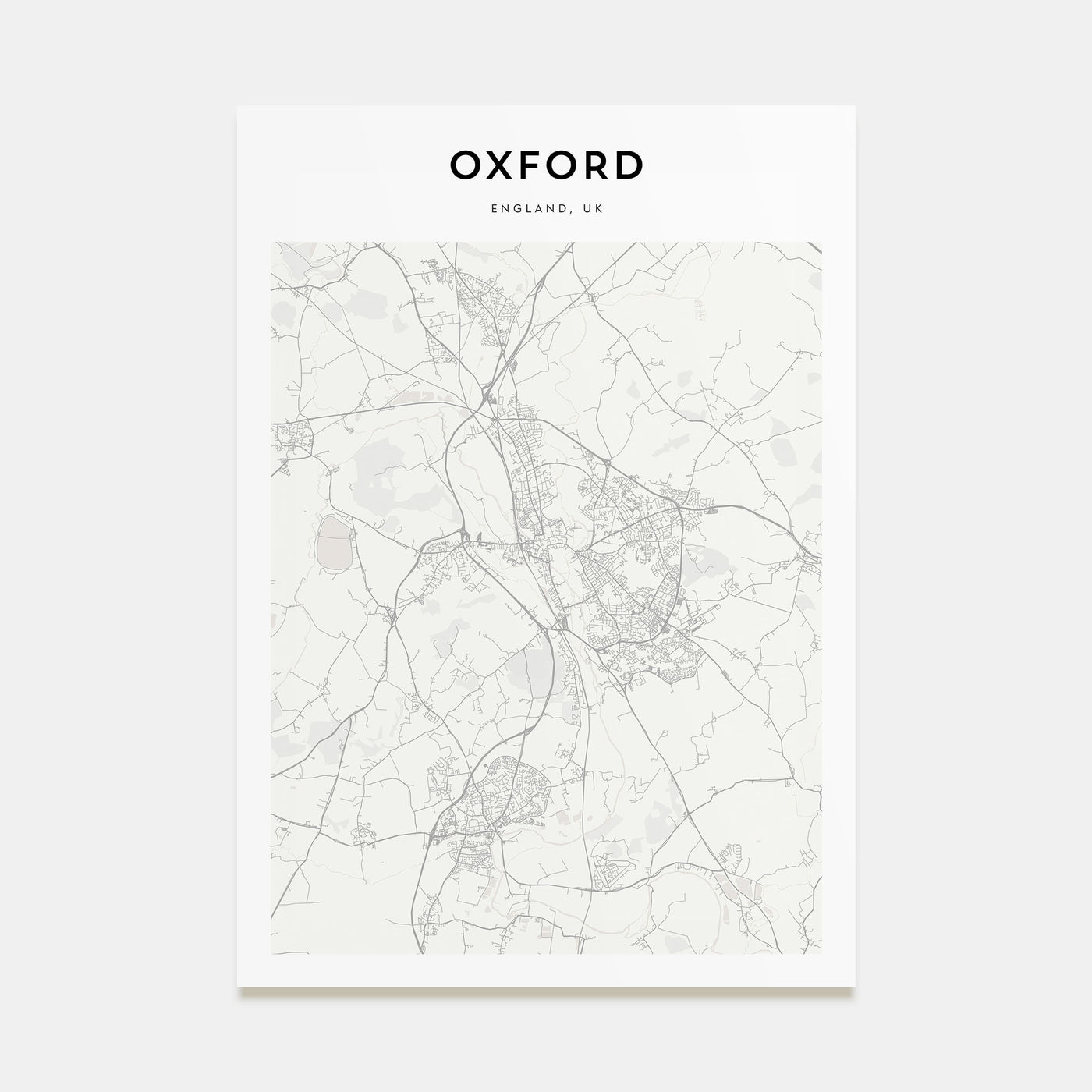 Oxford, England Map Portrait Poster