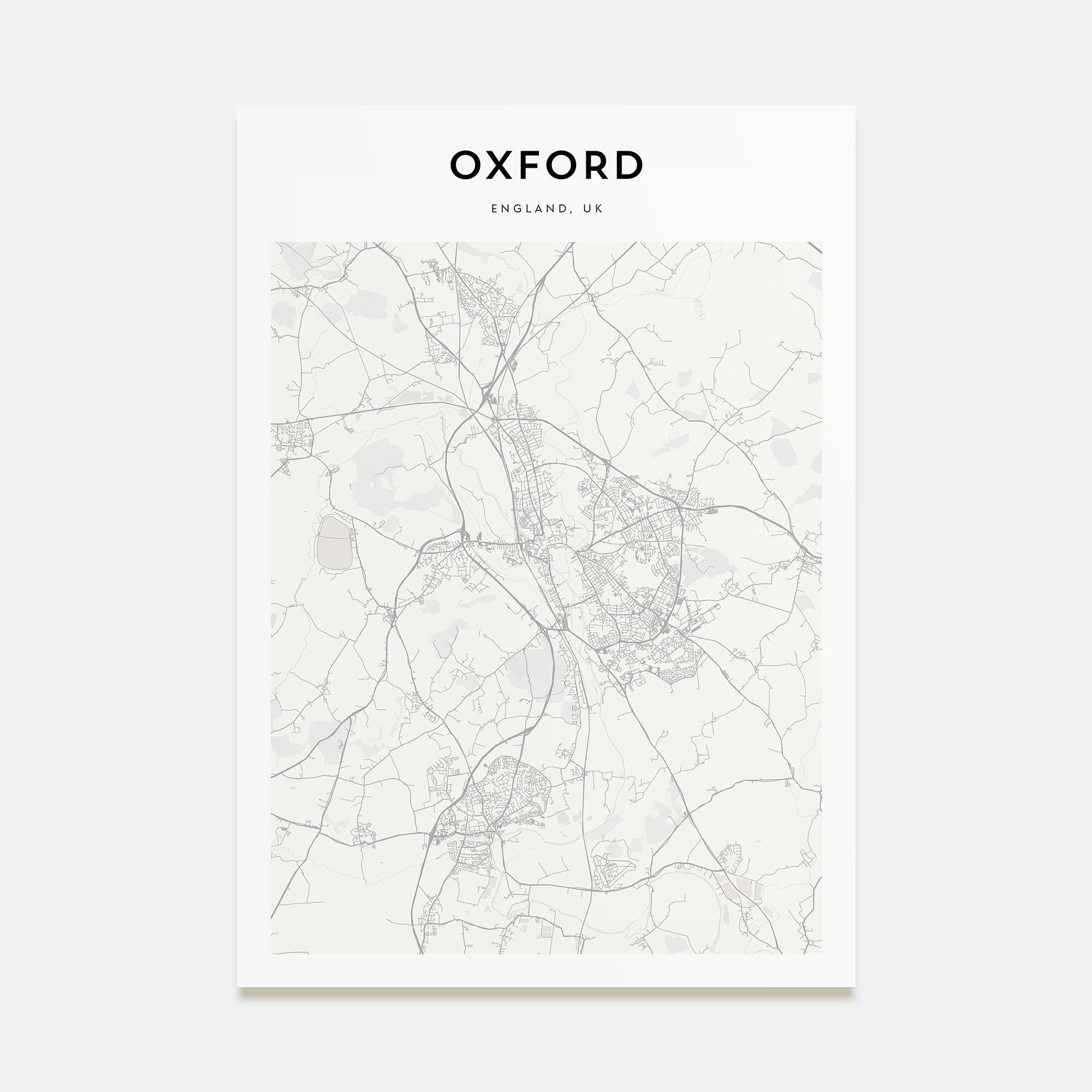Oxford, England Map Portrait Poster