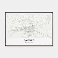 Oxford, Mississippi Map Landscape Poster