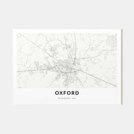 Oxford, Mississippi Map Landscape Poster