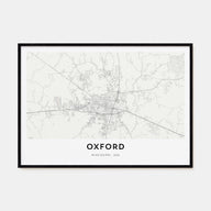 Oxford, Mississippi Map Landscape Poster