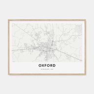 Oxford, Mississippi Map Landscape Poster
