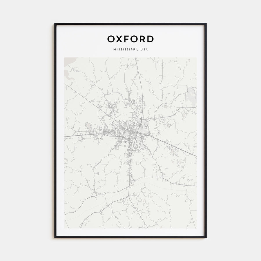 Oxford, Mississippi Map Portrait Poster