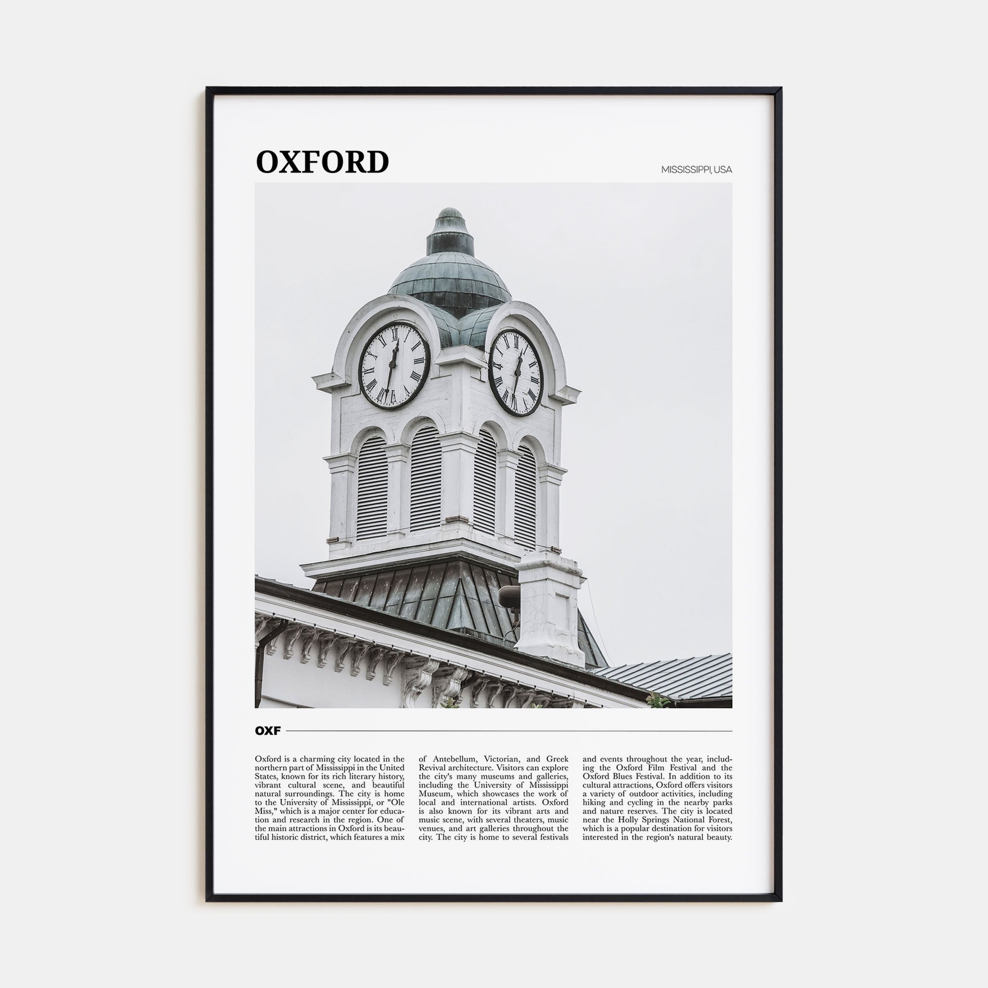 Oxford, Mississippi Travel Color Poster