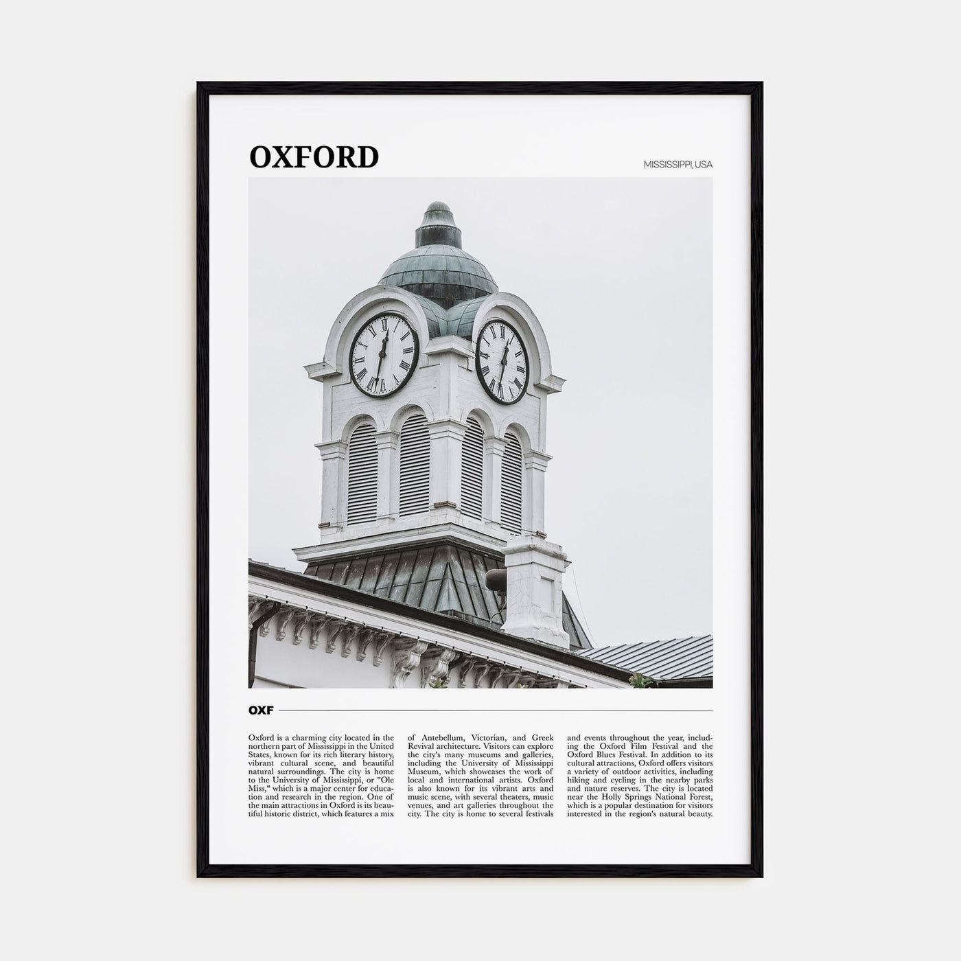 Oxford, Mississippi Travel Color Poster