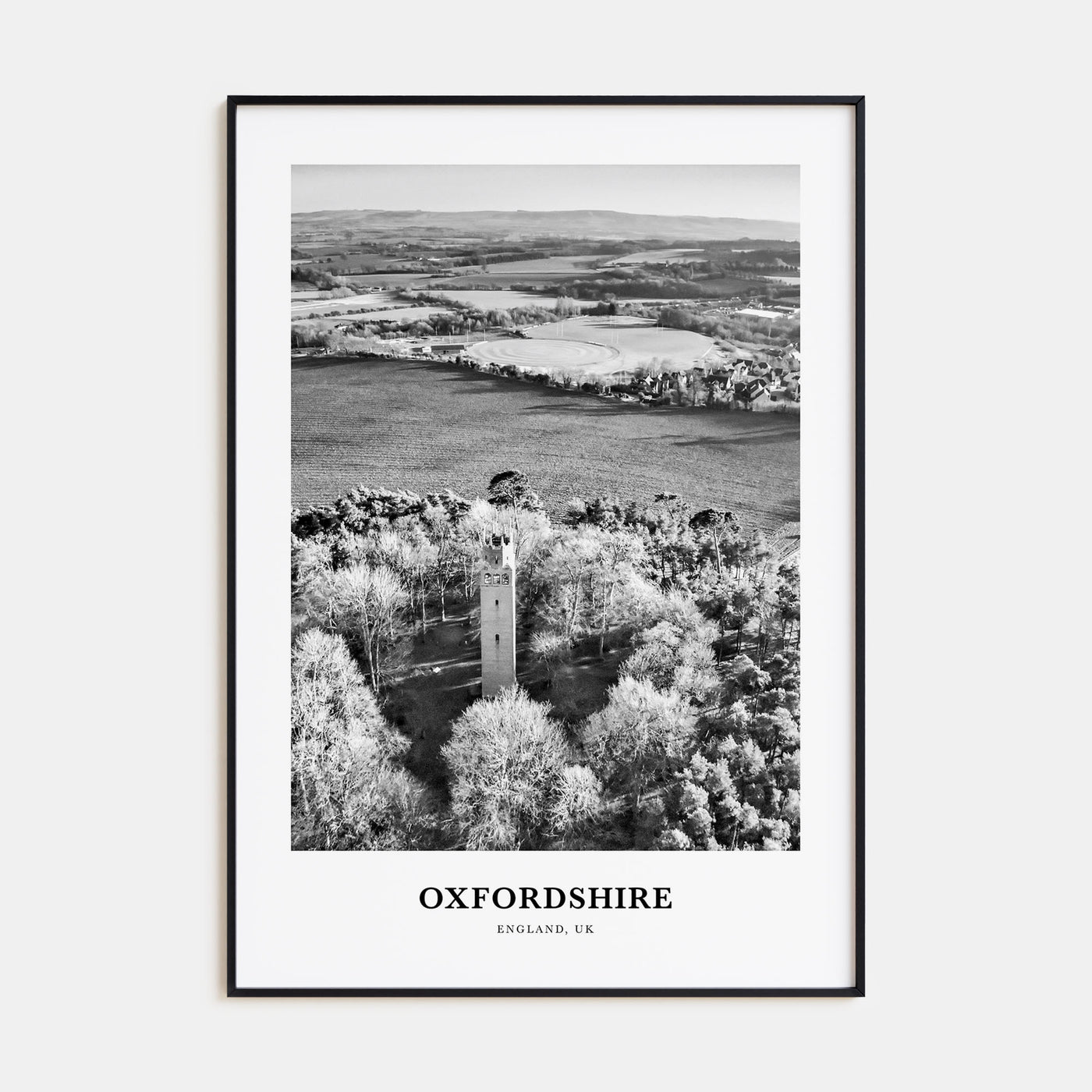 Oxfordshire Portrait B&W Poster