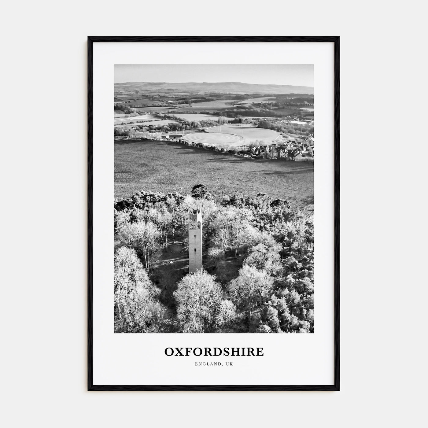 Oxfordshire Portrait B&W Poster