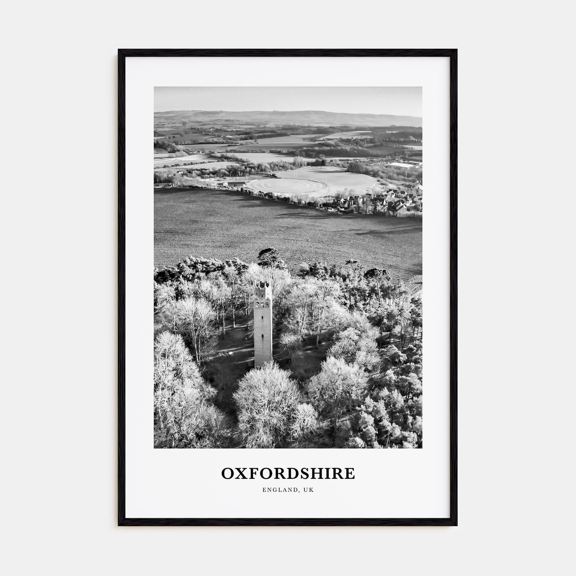 Oxfordshire Portrait B&W Poster