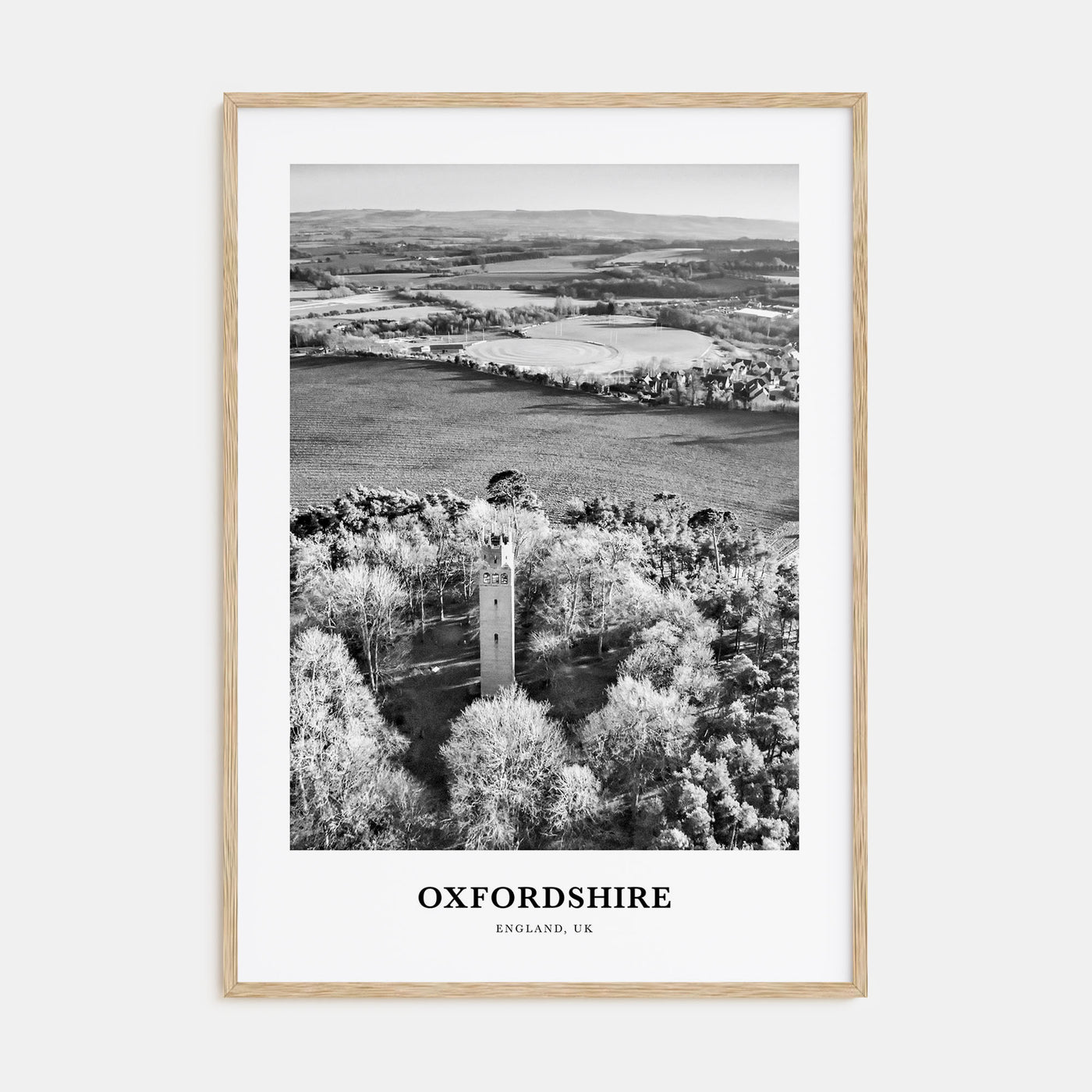 Oxfordshire Portrait B&W Poster
