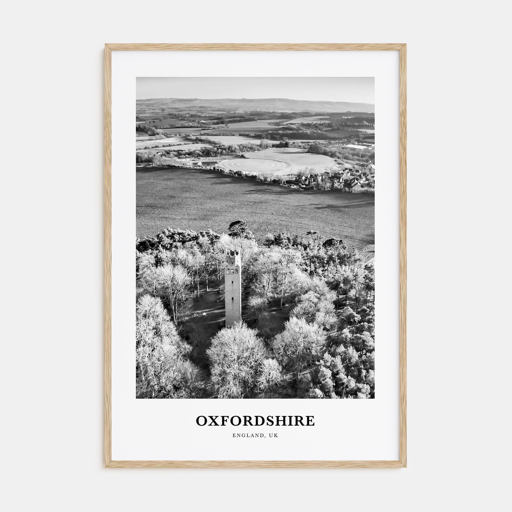 Oxfordshire Portrait B&W Poster