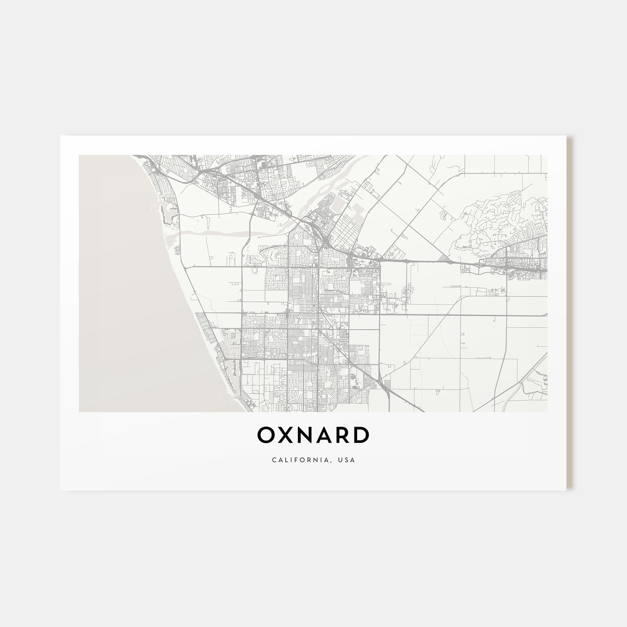 Oxnard Map Landscape Poster