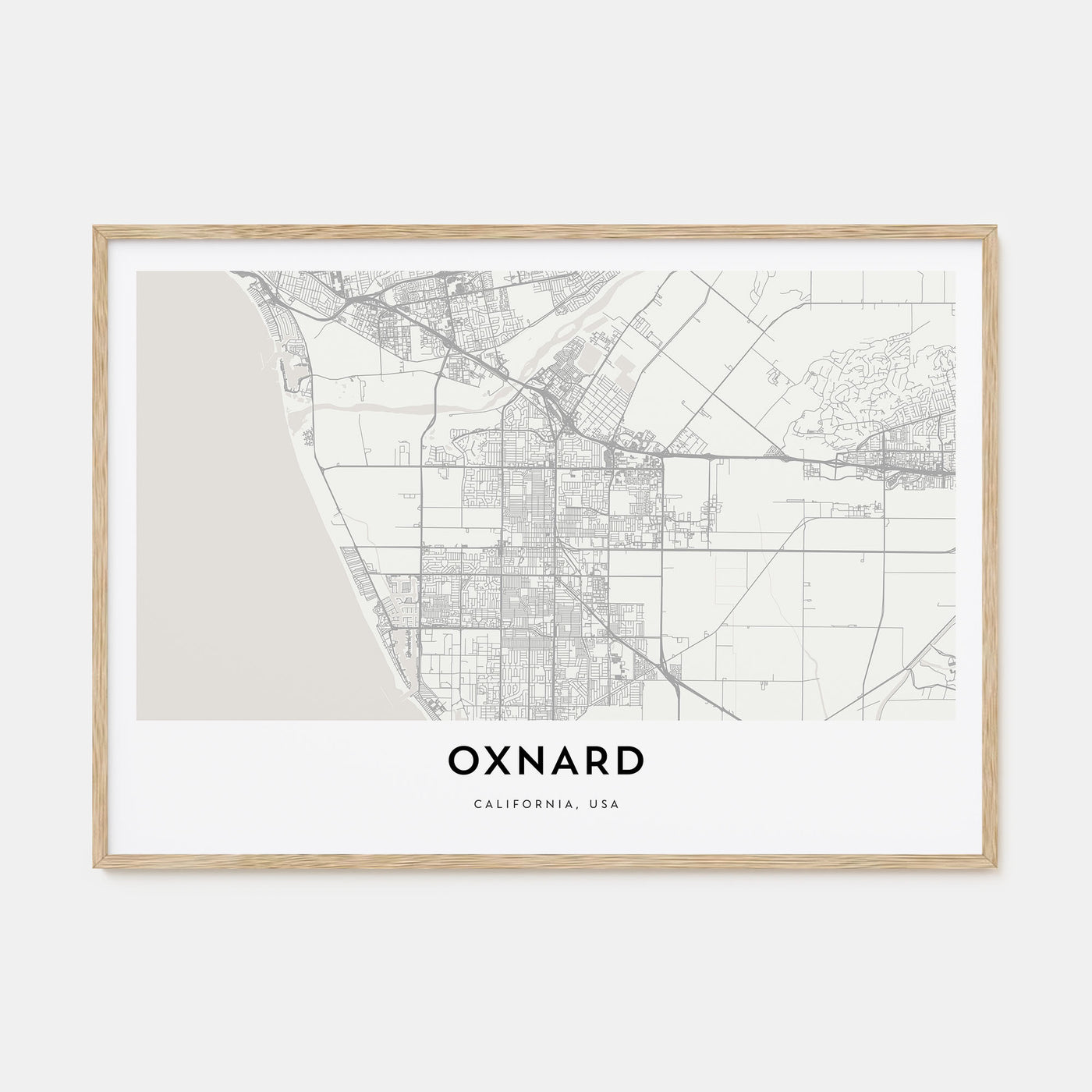Oxnard Map Landscape Poster