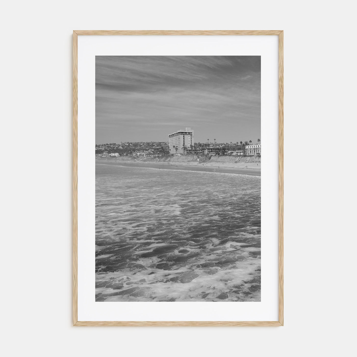 Pacific Beach Photo B&W Poster