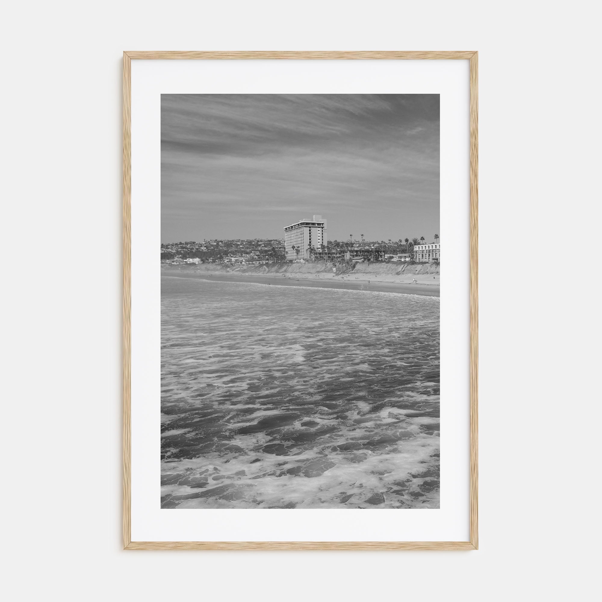 Pacific Beach Photo B&W Poster