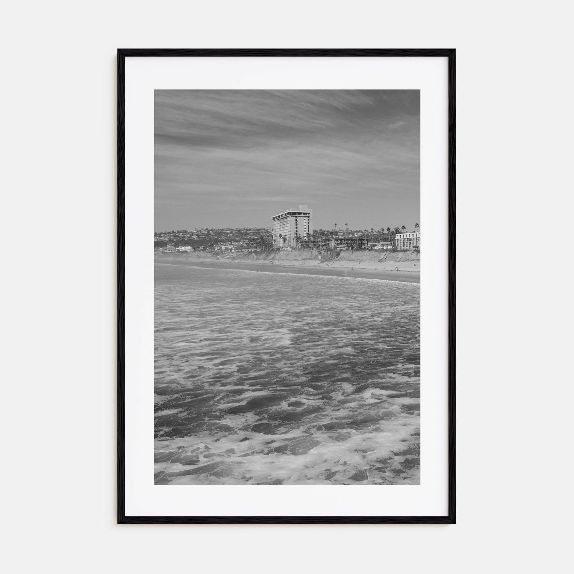 Pacific Beach Photo B&W Poster