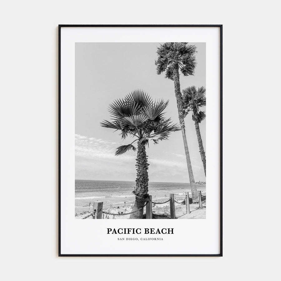 Pacific Beach Portrait B&W No 1 Poster