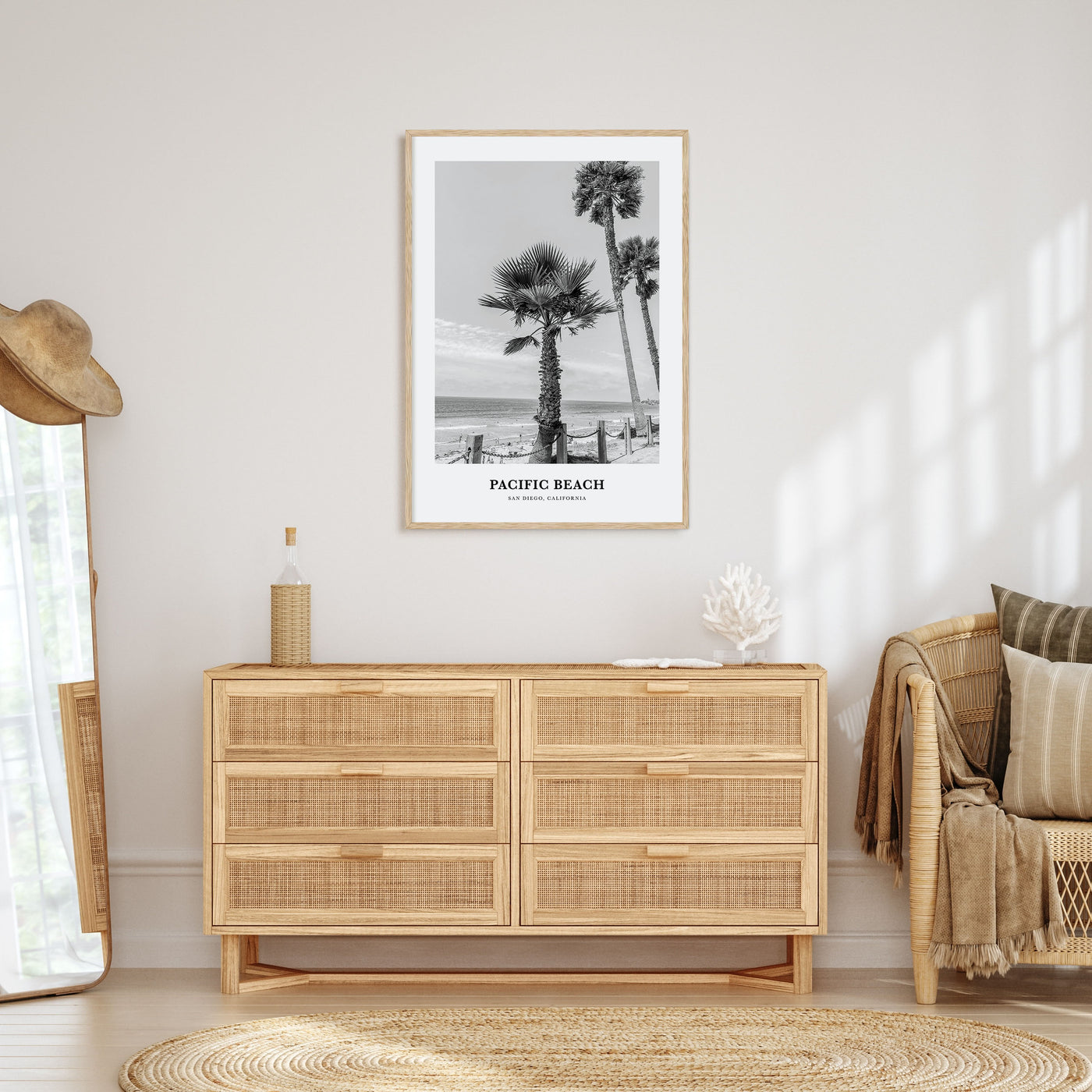 Pacific Beach Portrait B&W No 1 Poster