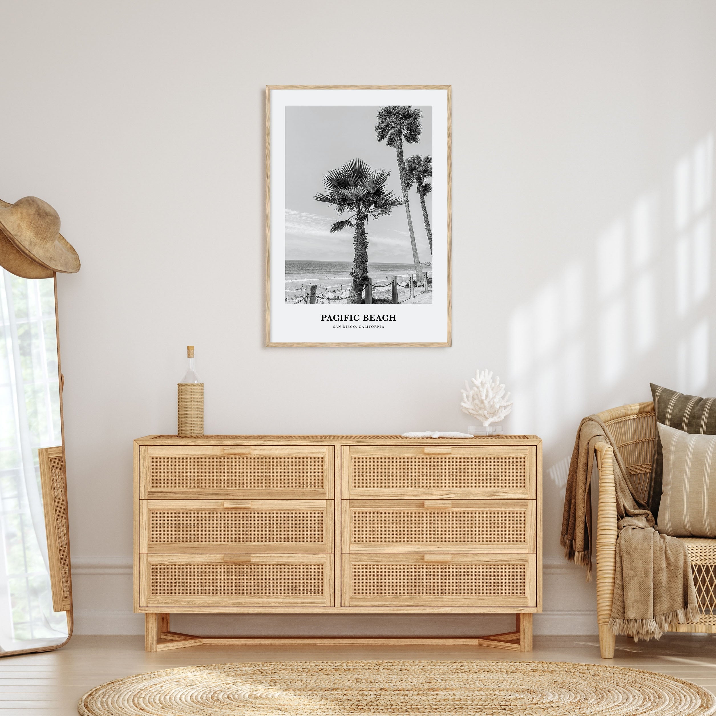 Pacific Beach Portrait B&W No 1 Poster