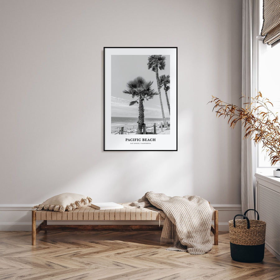 Pacific Beach Portrait B&W No 1 Poster