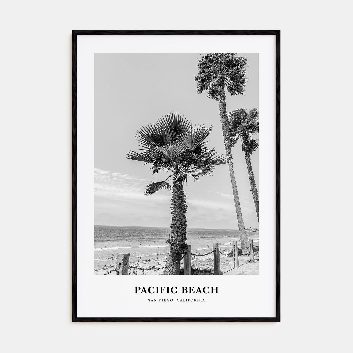 Pacific Beach Portrait B&W No 1 Poster