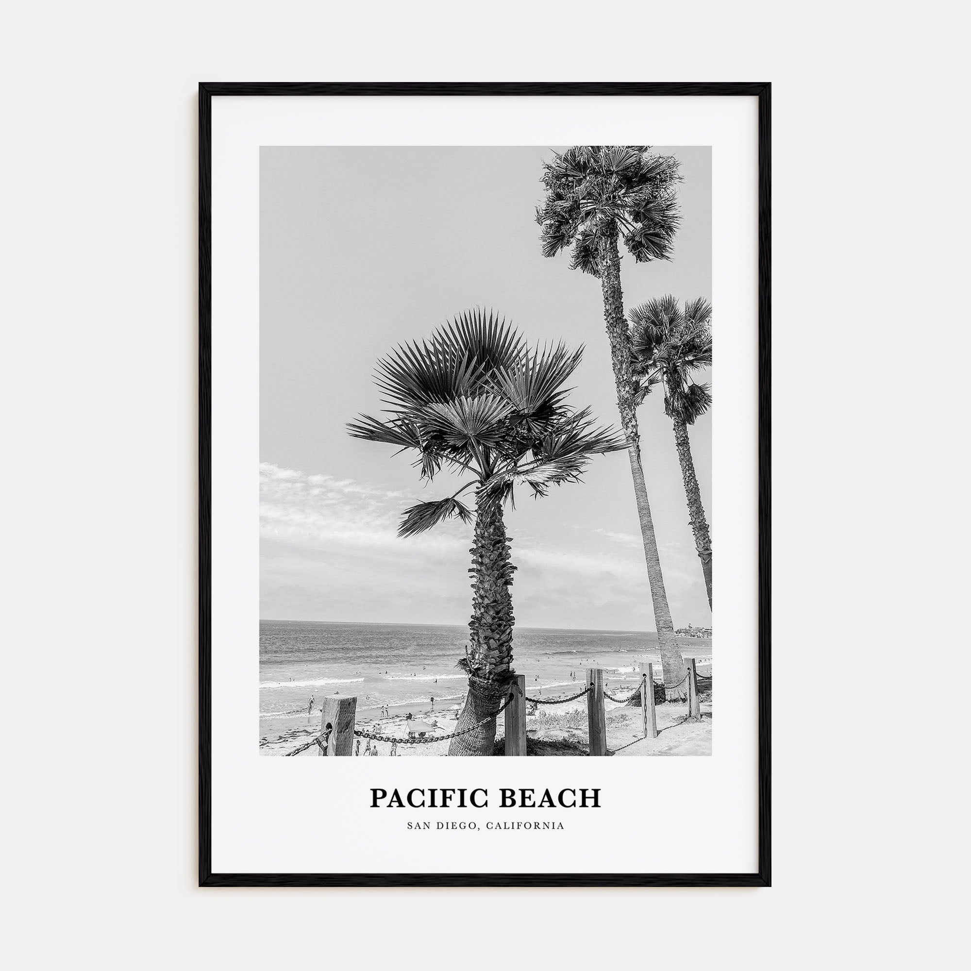 Pacific Beach Portrait B&W No 1 Poster