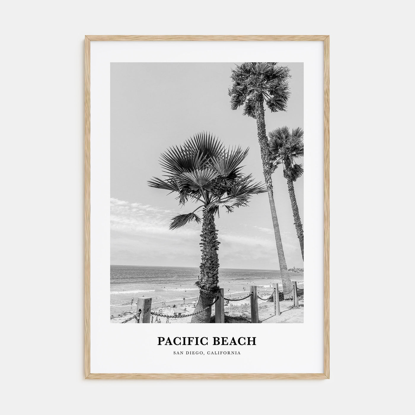 Pacific Beach Portrait B&W No 1 Poster