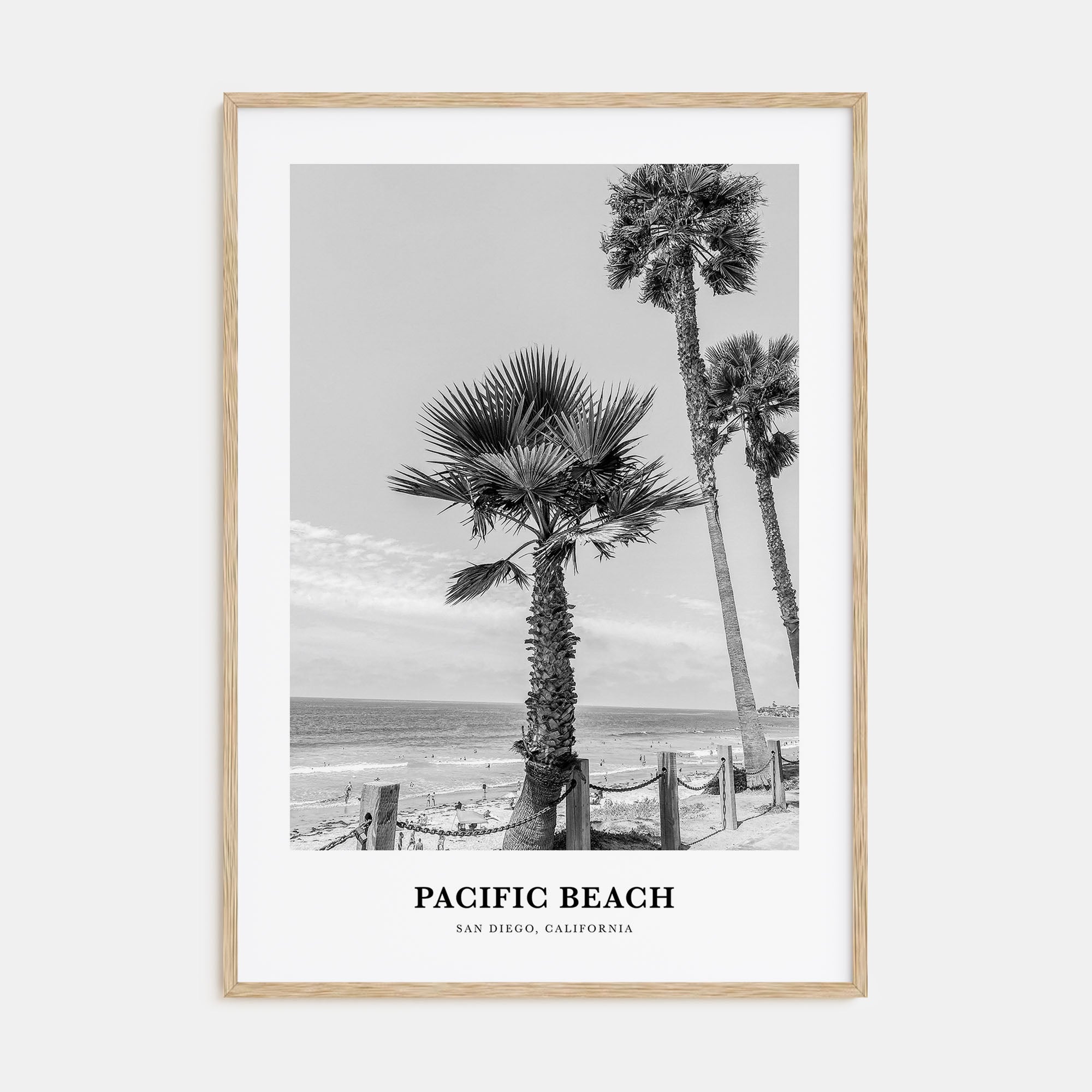 Pacific Beach Portrait B&W No 1 Poster