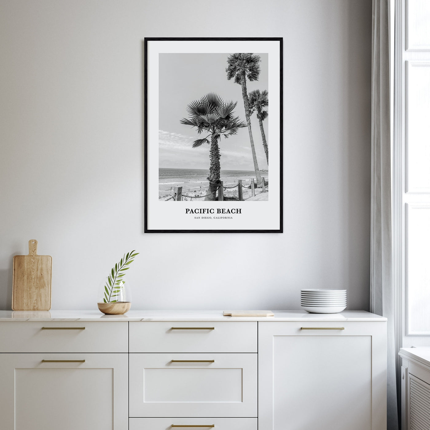 Pacific Beach Portrait B&W No 1 Poster