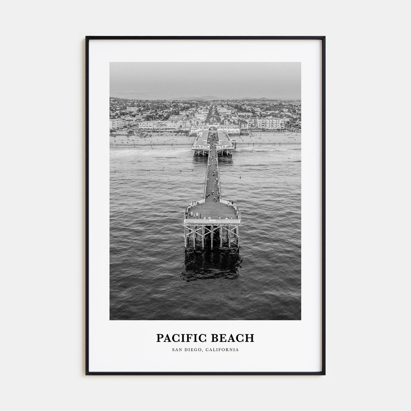 Pacific Beach Portrait B&W No 2 Poster