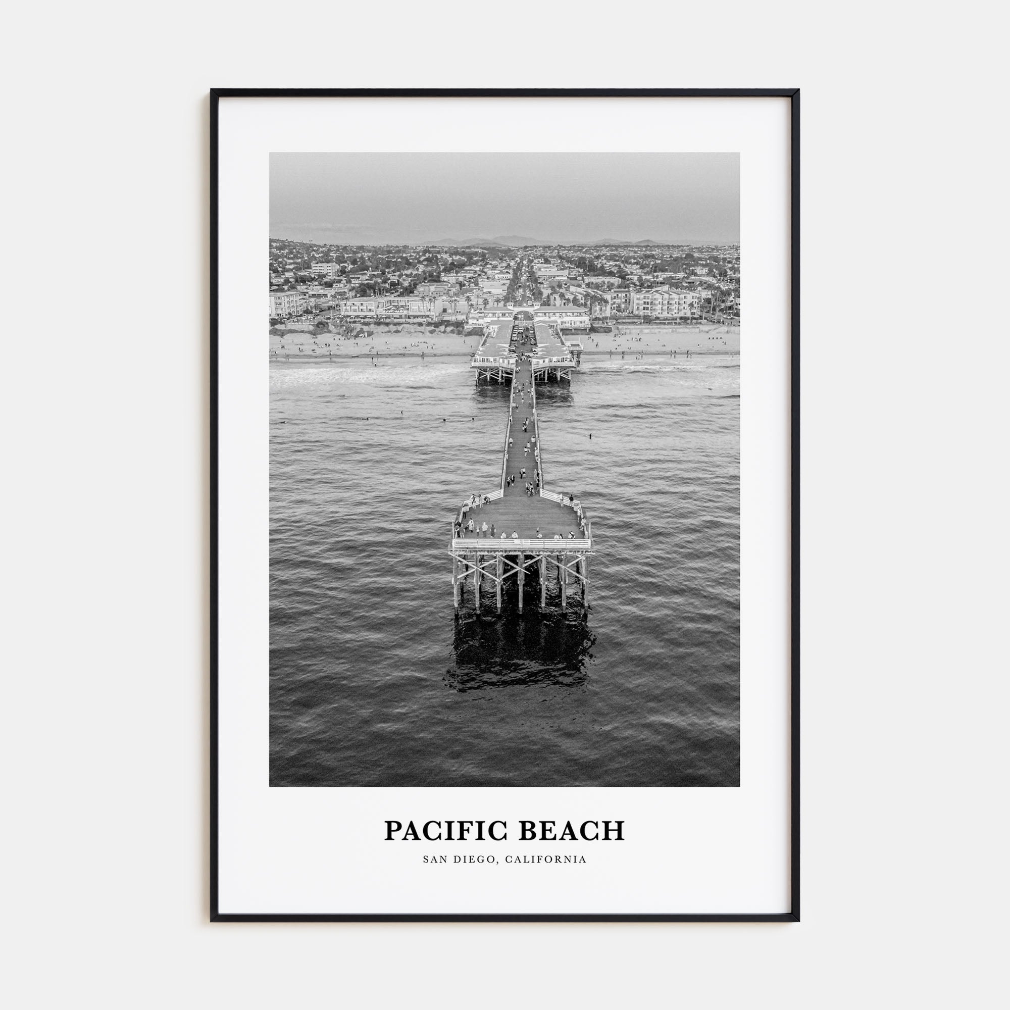 Pacific Beach Portrait B&W No 2 Poster