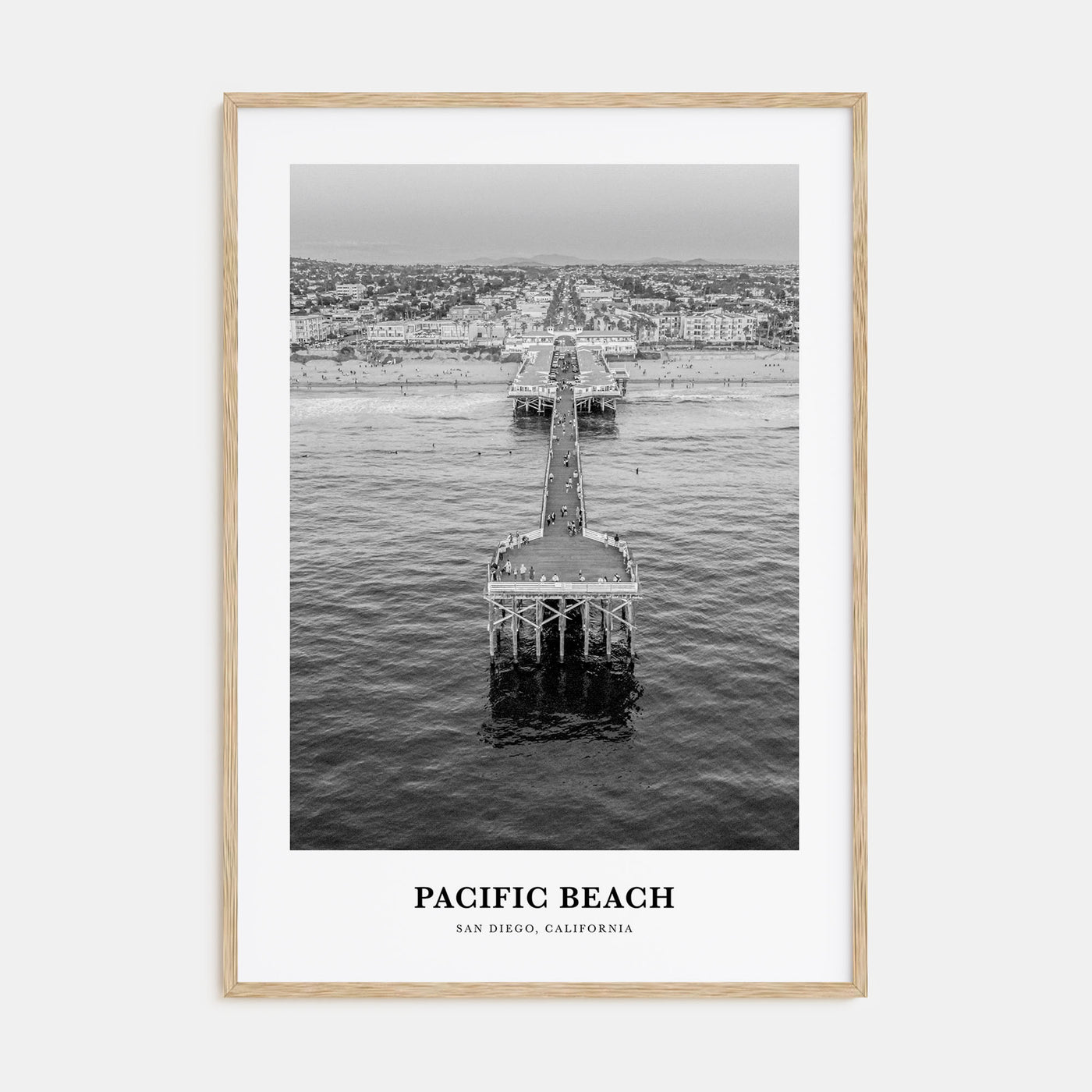 Pacific Beach Portrait B&W No 2 Poster