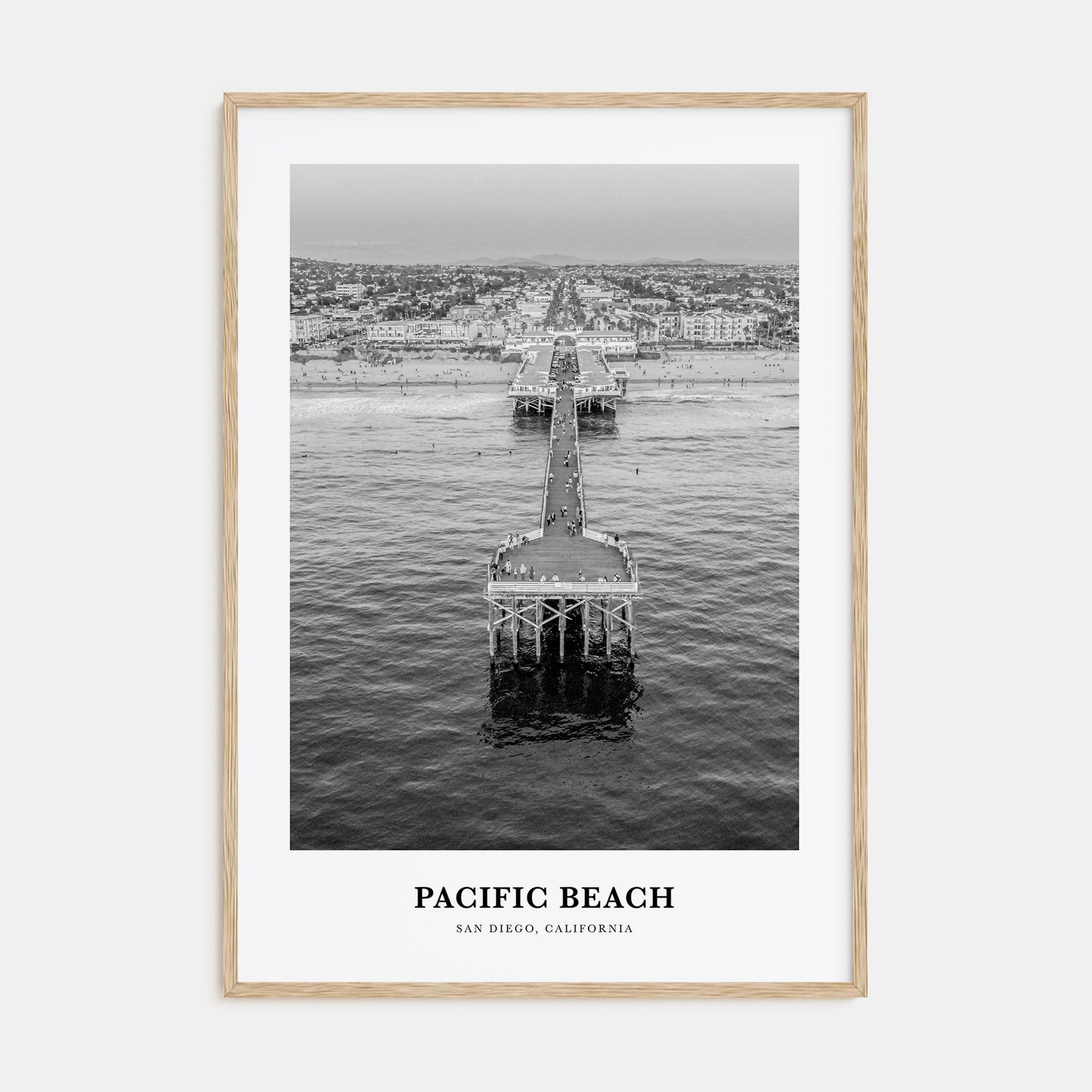 Pacific Beach Portrait B&W No 2 Poster