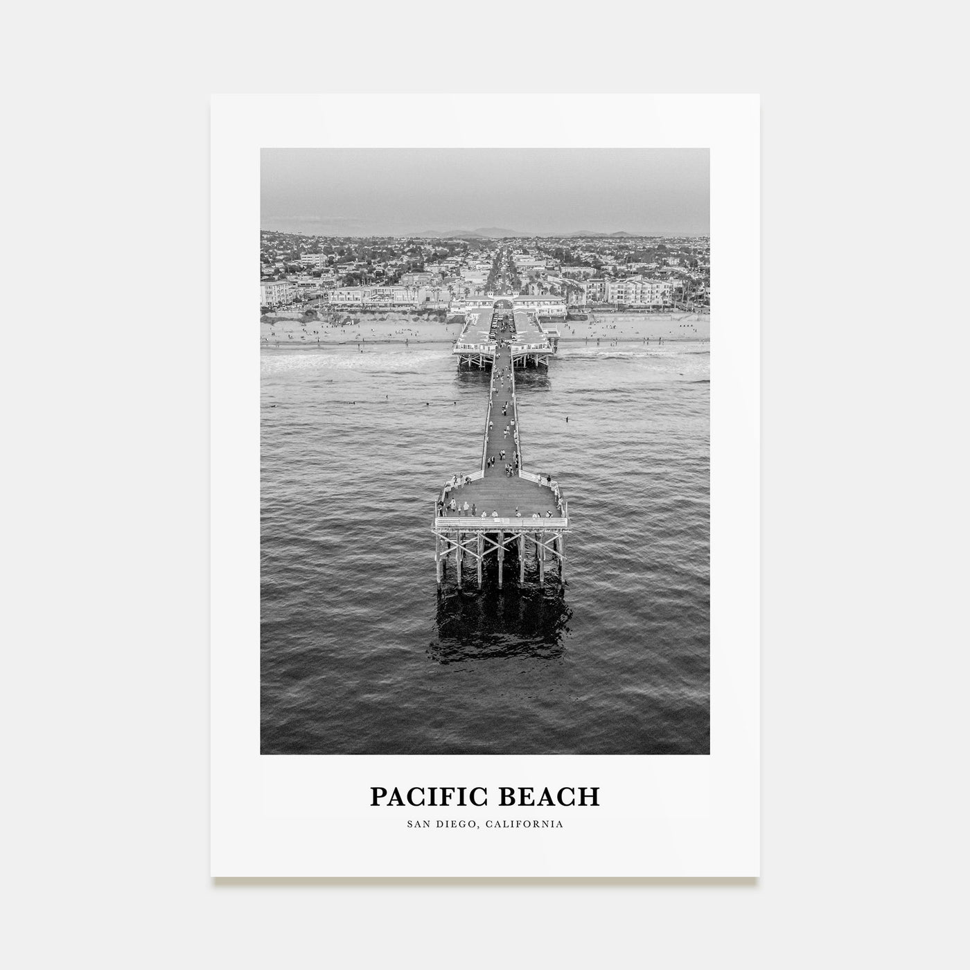 Pacific Beach Portrait B&W No 2 Poster