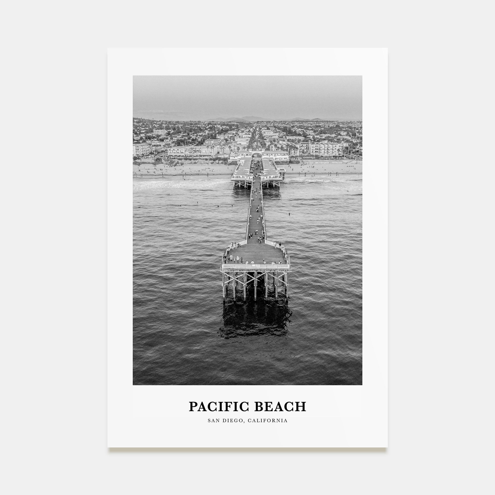 Pacific Beach Portrait B&W No 2 Poster