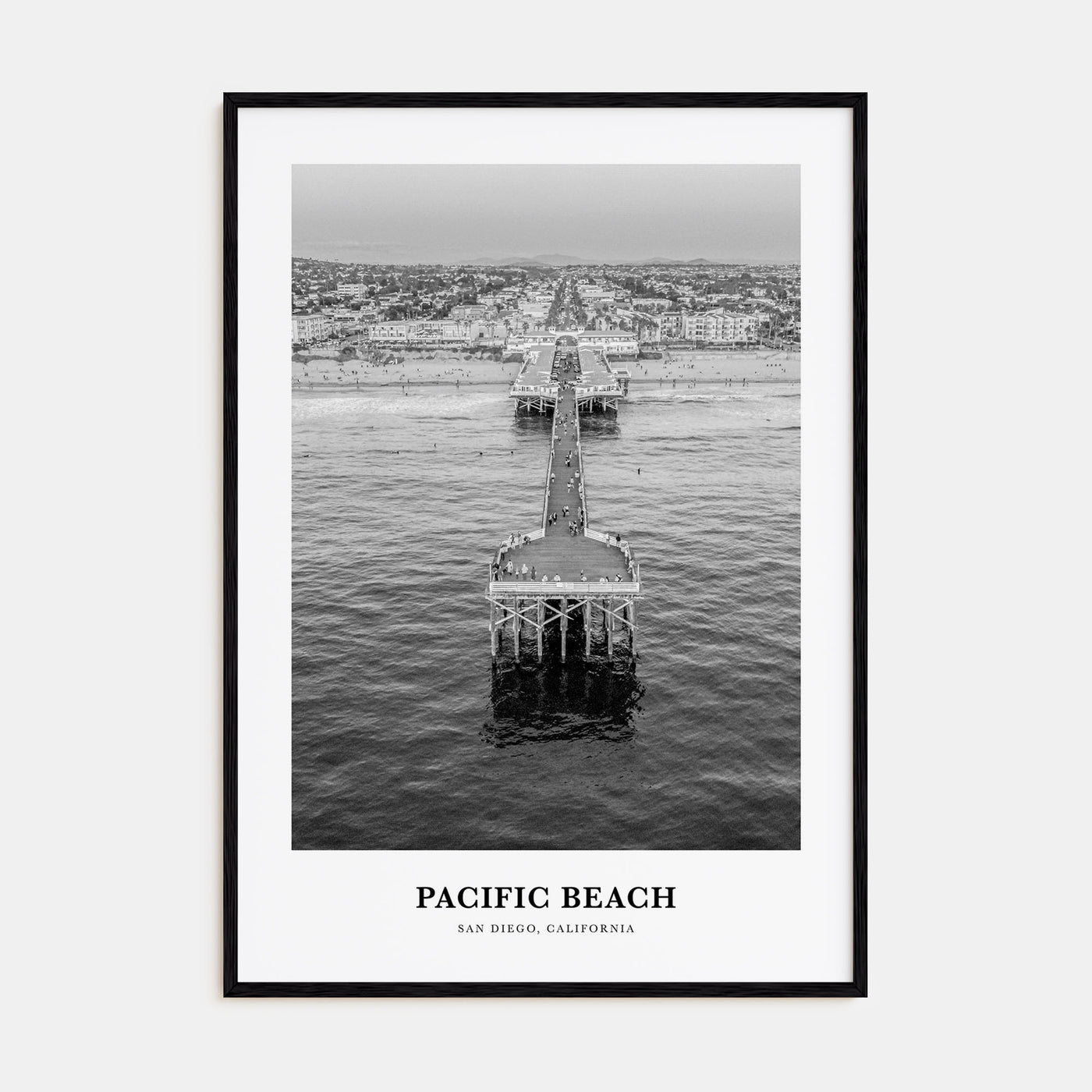 Pacific Beach Portrait B&W No 2 Poster