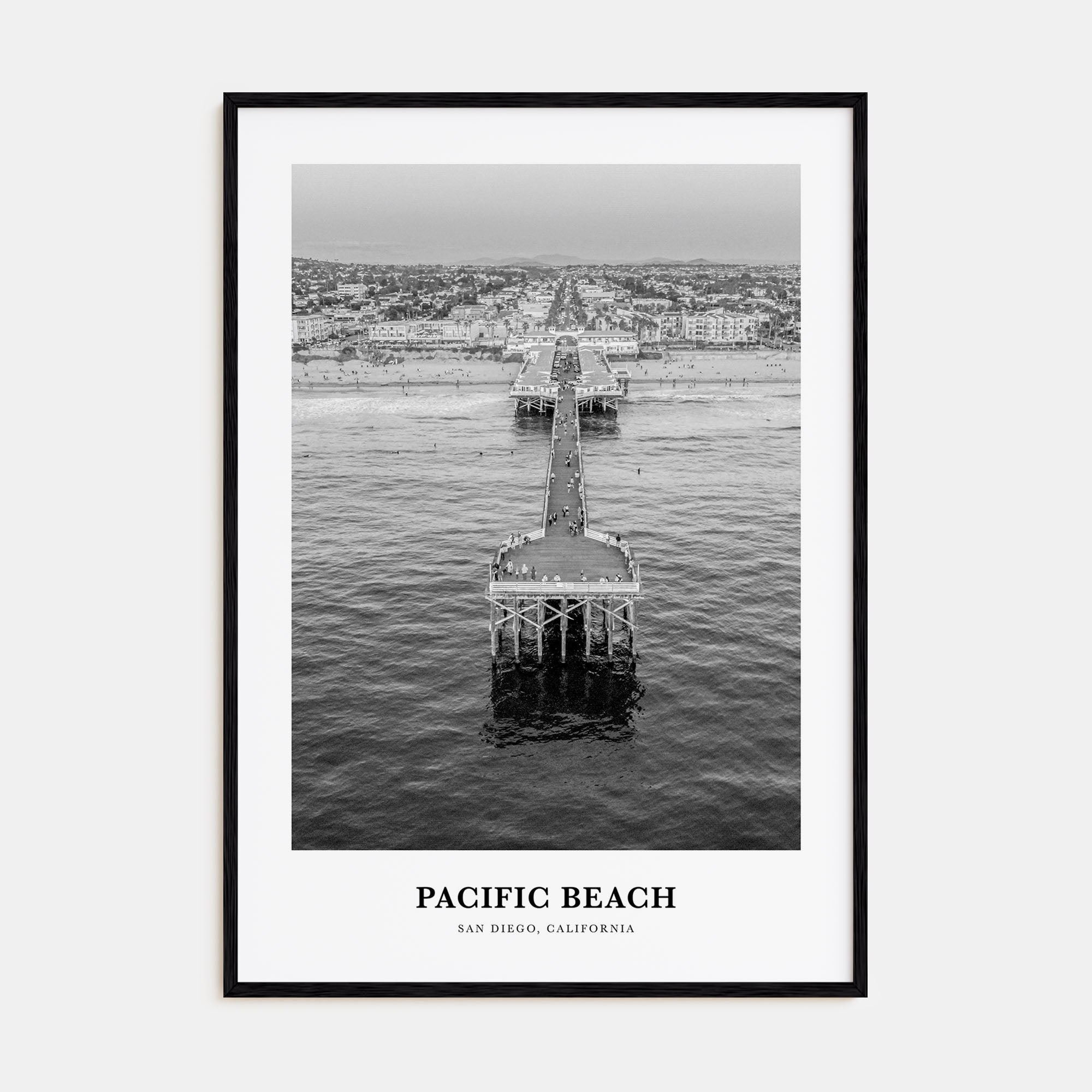Pacific Beach Portrait B&W No 2 Poster