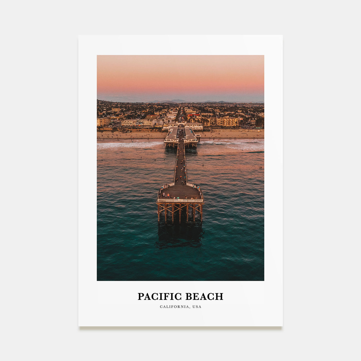 Pacific Beach Portrait Color Poster