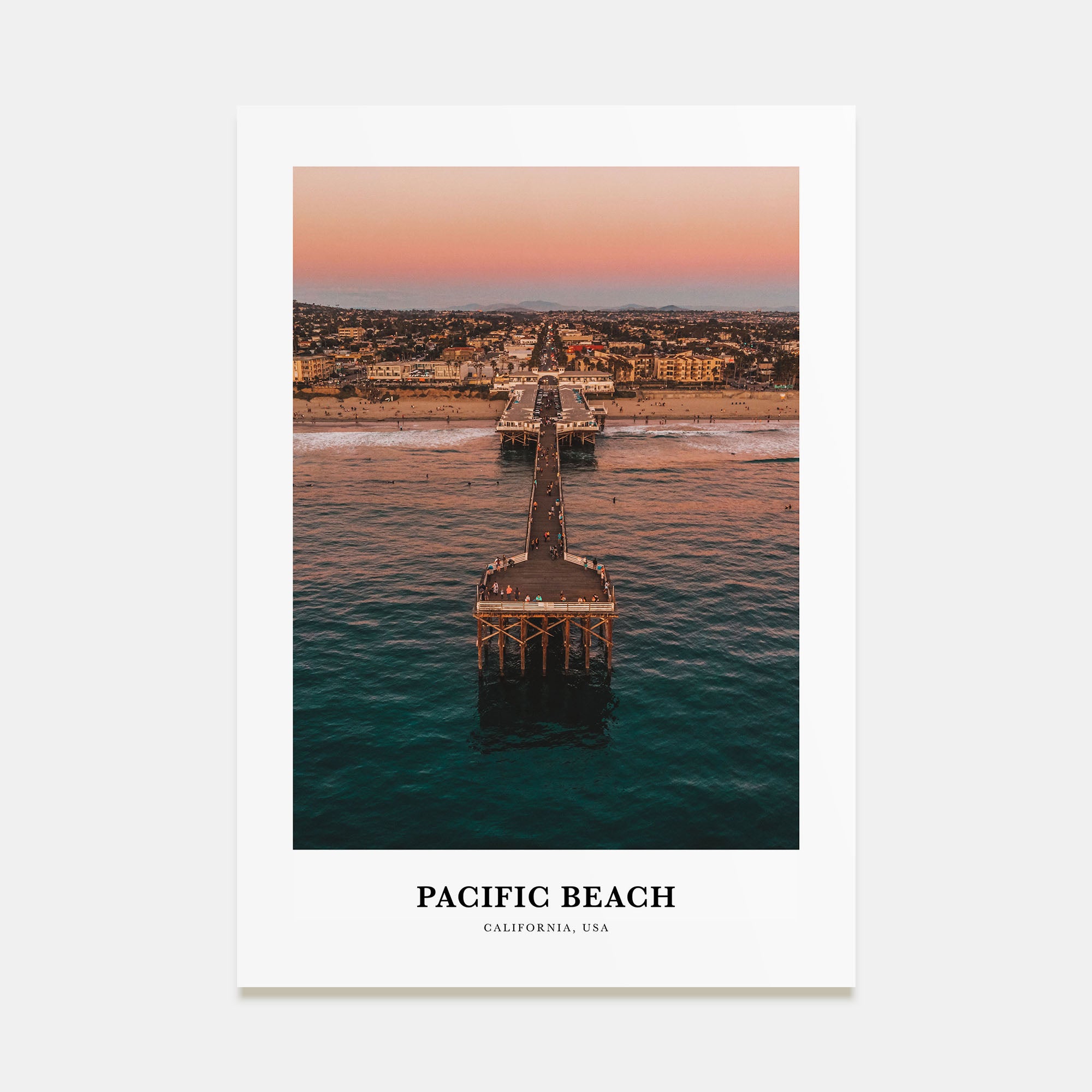 Pacific Beach Portrait Color Poster