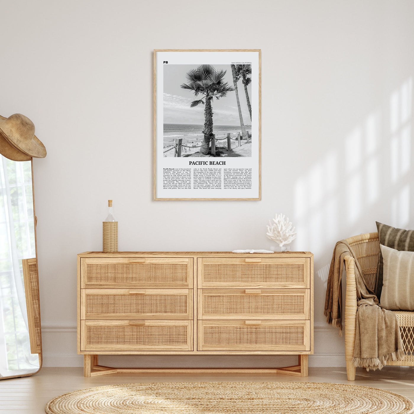 Pacific Beach Travel B&W No 2 Poster