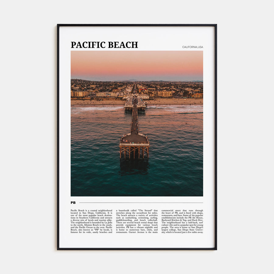 Pacific Beach Travel Color Poster