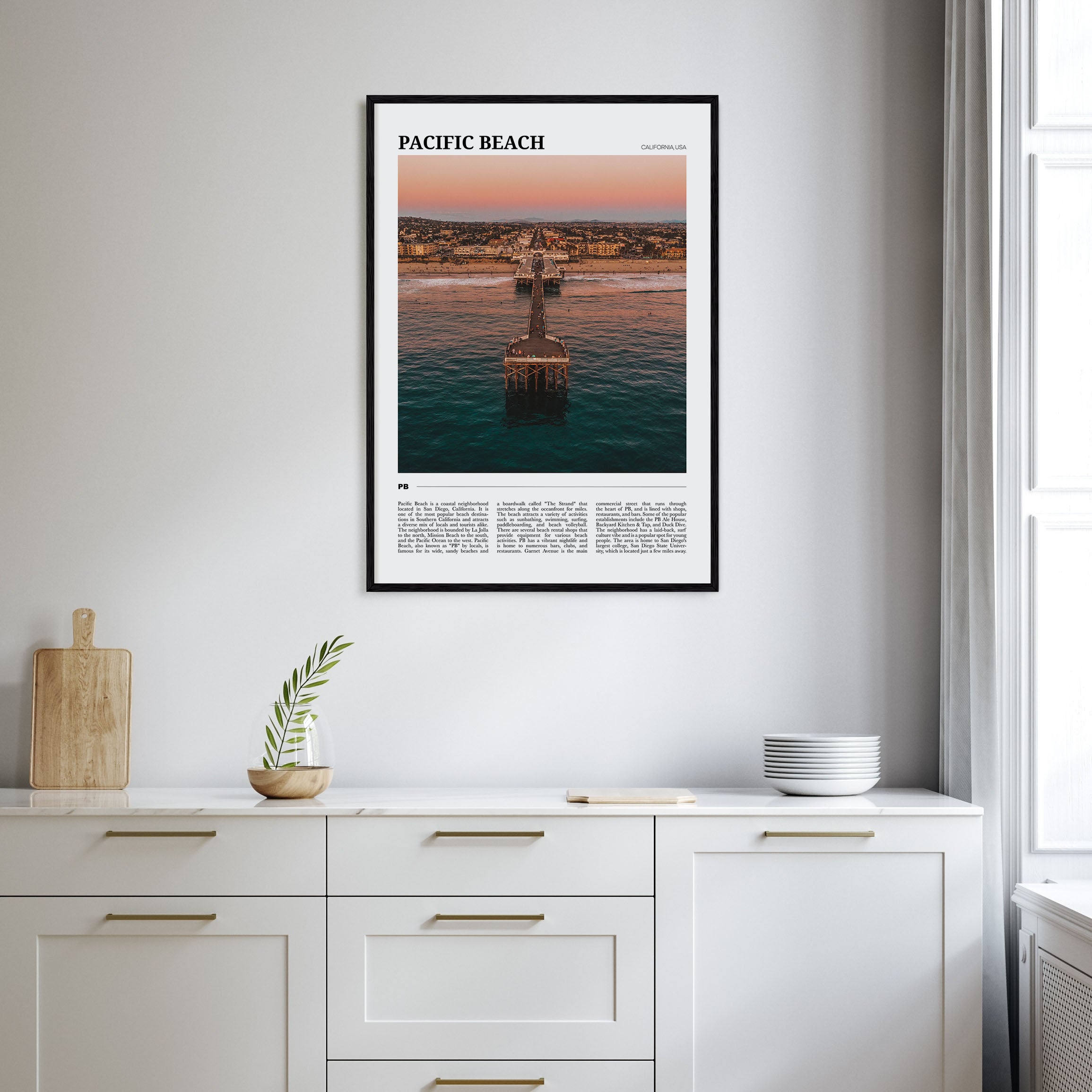 Pacific Beach Travel Color Poster