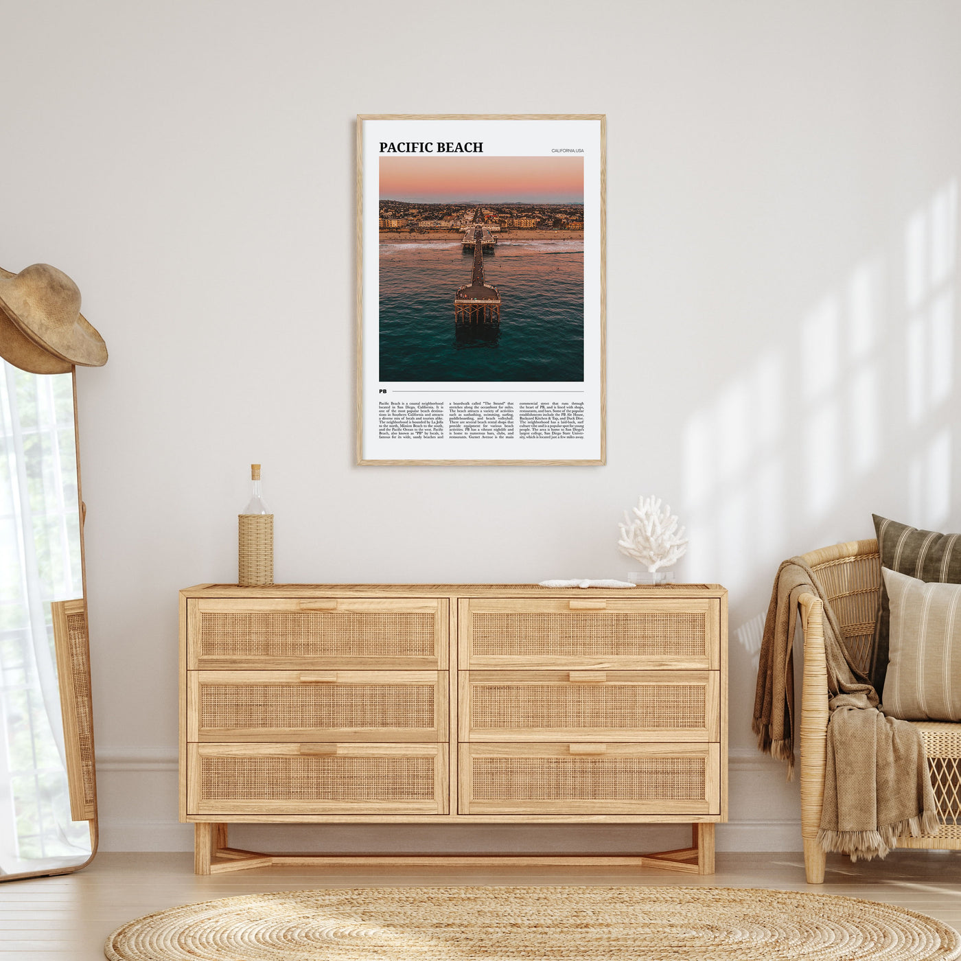 Pacific Beach Travel Color Poster