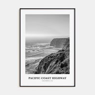 Pacific Coast Highway Portrait B&W Poster
