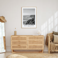 Pacific Coast Highway Portrait B&W Poster