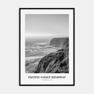 Pacific Coast Highway Portrait B&W Poster