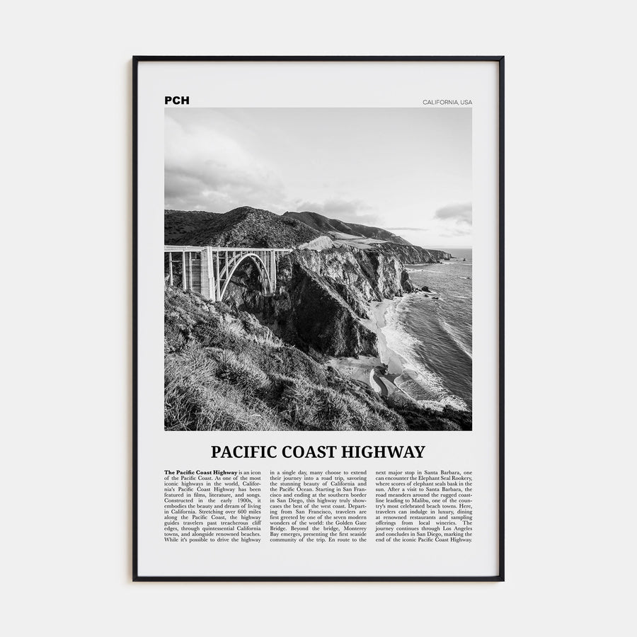 Pacific Coast Highway Travel B&W No 2 Poster
