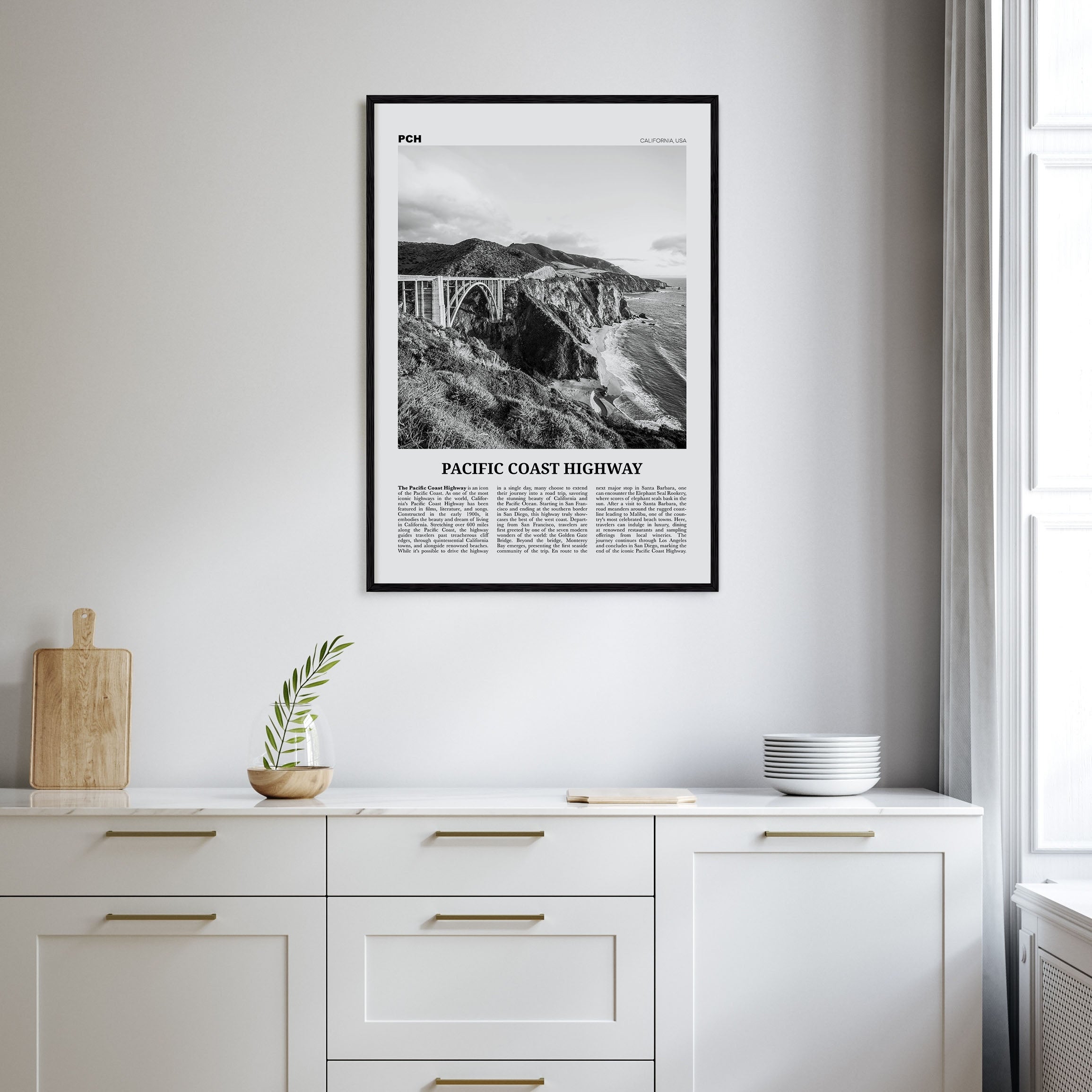 Pacific Coast Highway Travel B&W No 2 Poster