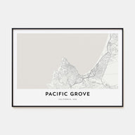 Pacific Grove Map Landscape Poster