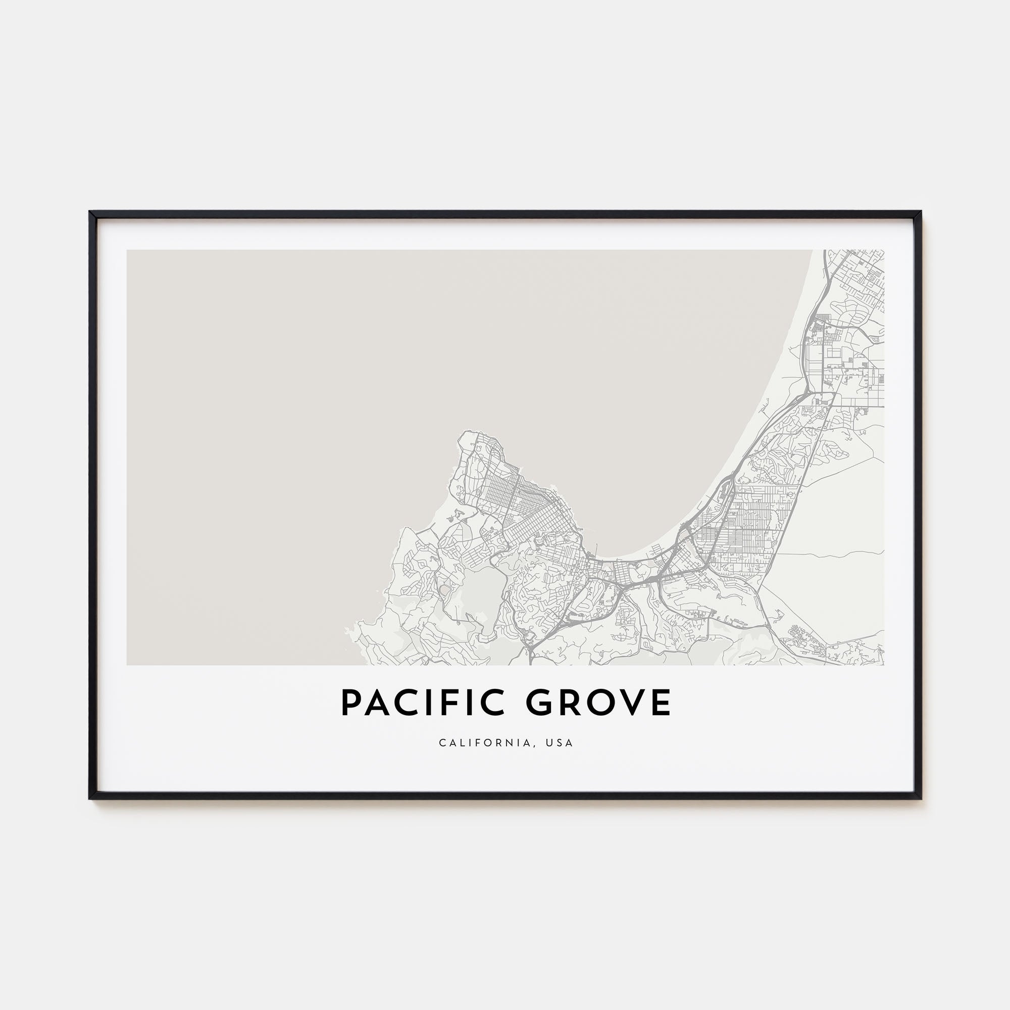 Pacific Grove Map Landscape Poster