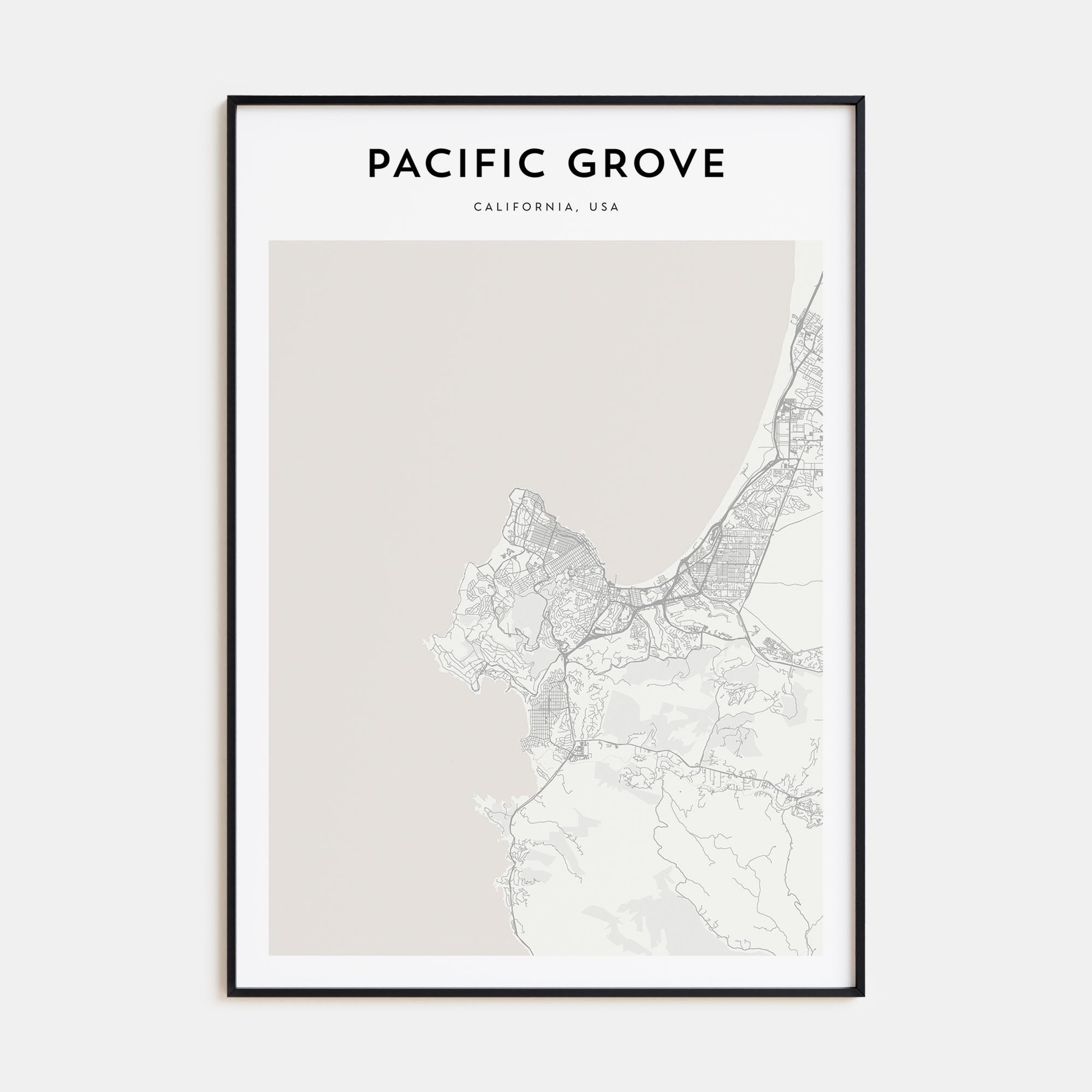Pacific Grove Map Portrait Poster